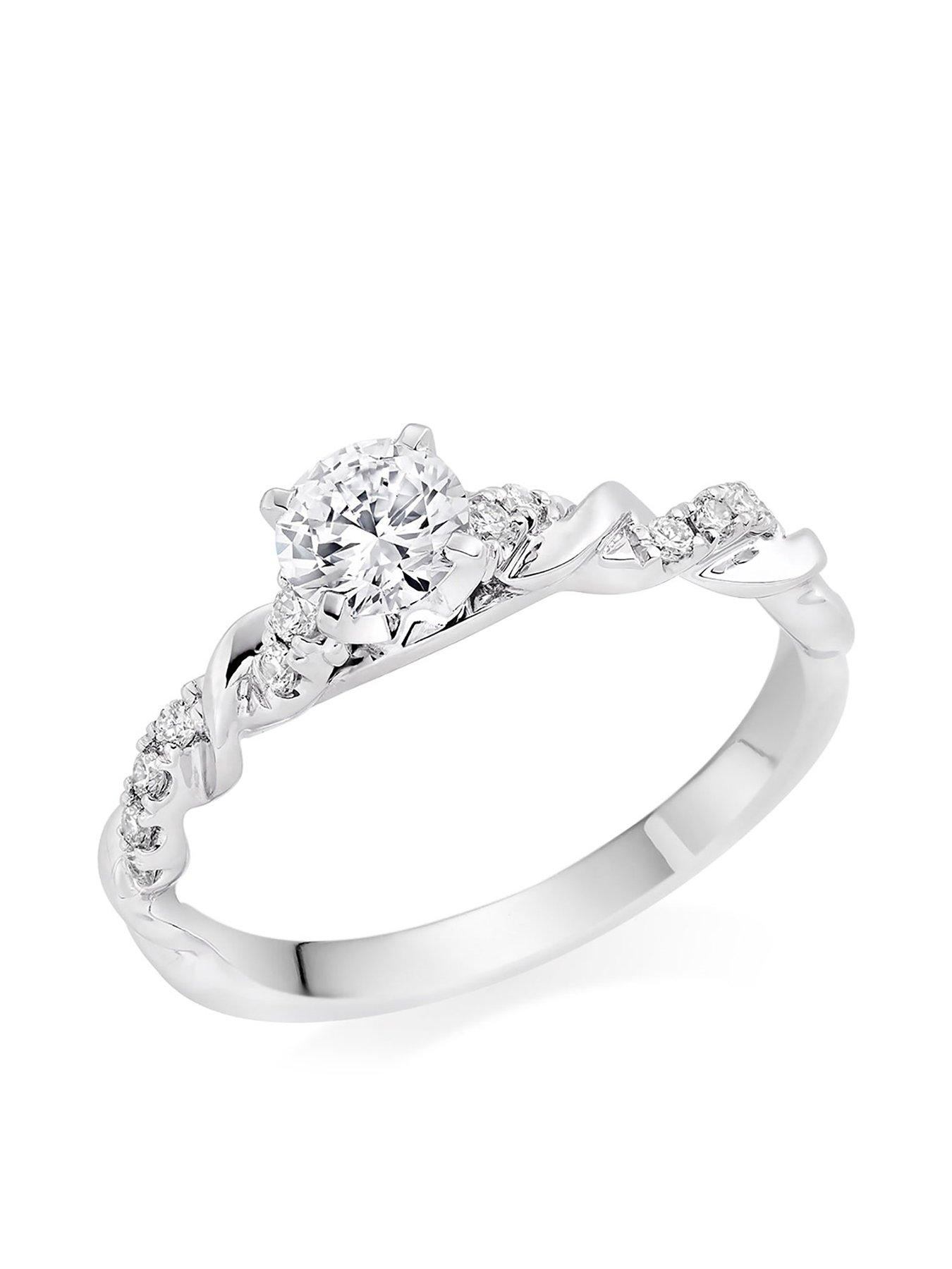 Beaverbrooks Entwine Platinum Diamond Solitaire Ring