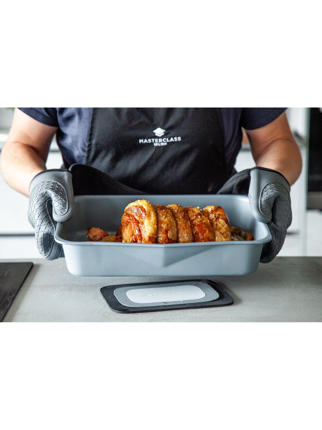Image 4 of 4 of MasterClass Waterproof Silicone Grey and Black Double Oven Gloves