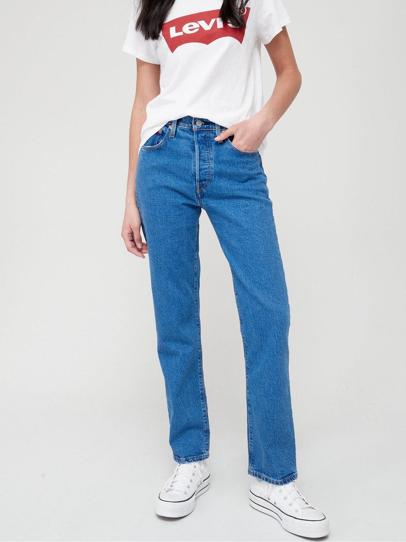 Image 1 of 4 of Levi's 501&reg;&nbsp; Crop Straight Leg Jean - Jazz Pop - Blue