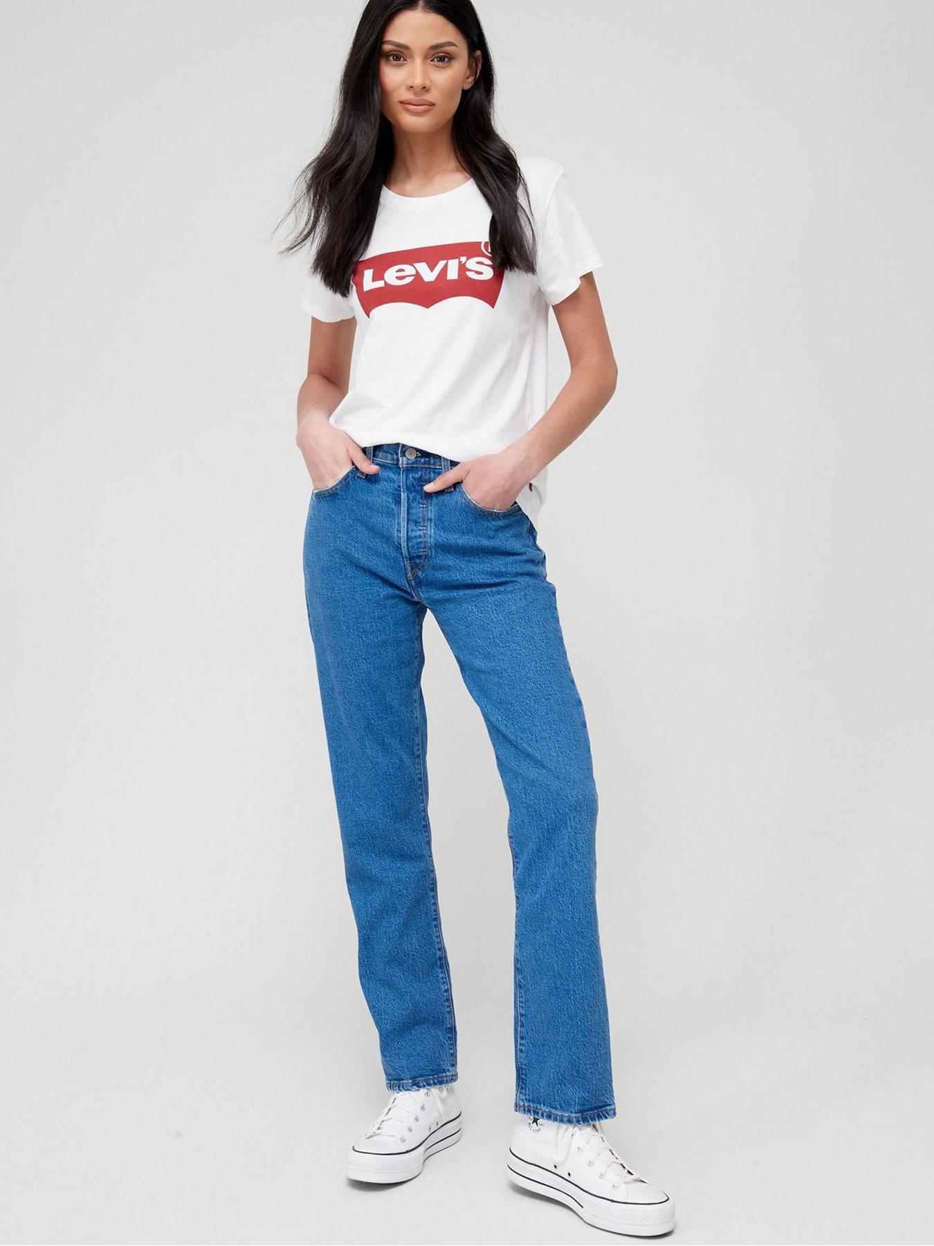 Image 3 of 4 of Levi's 501&reg;&nbsp; Crop Straight Leg Jean - Jazz Pop - Blue