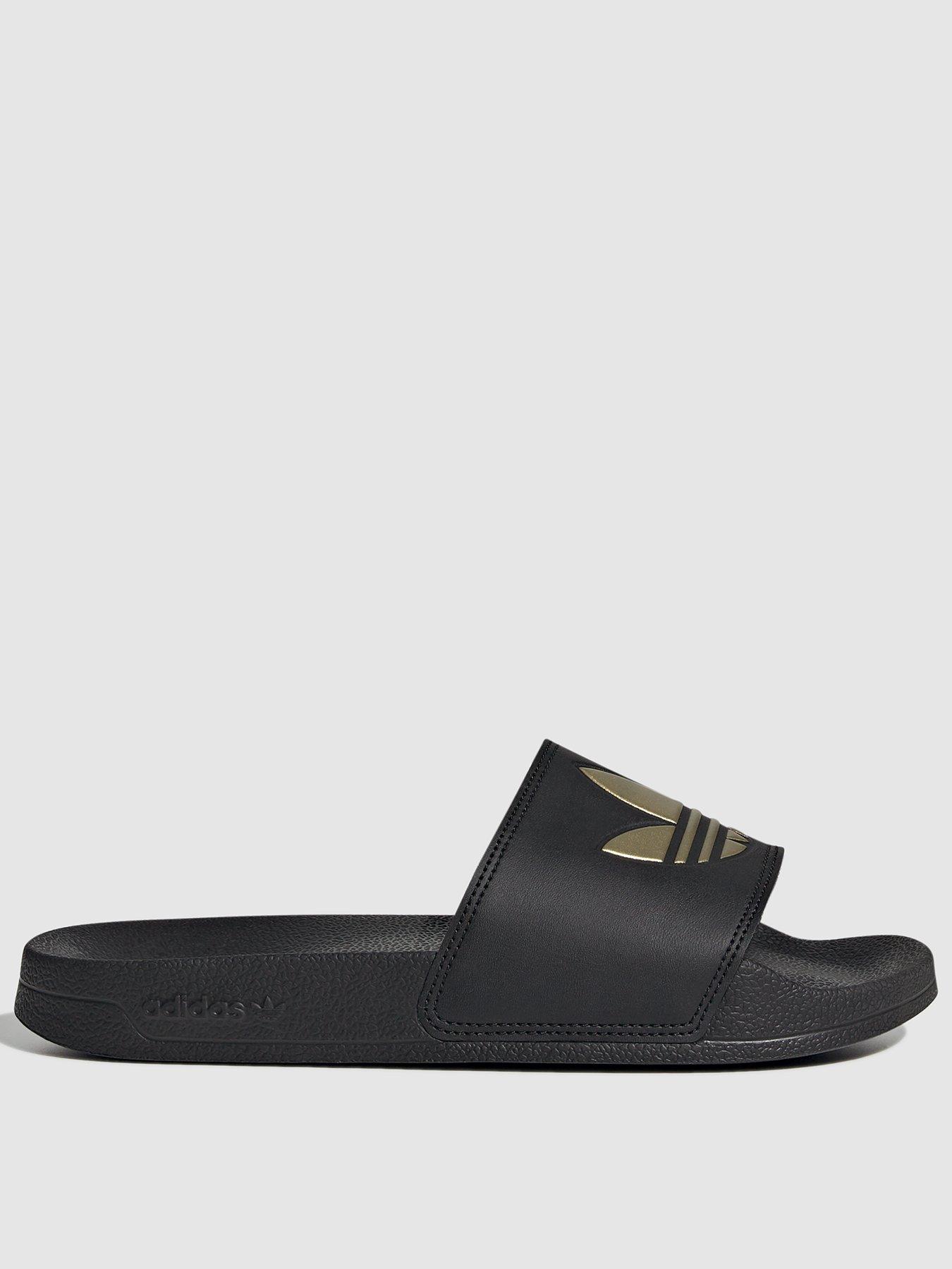 adidas Originals Womens Adilette Lite Sliders - Black/Gold
