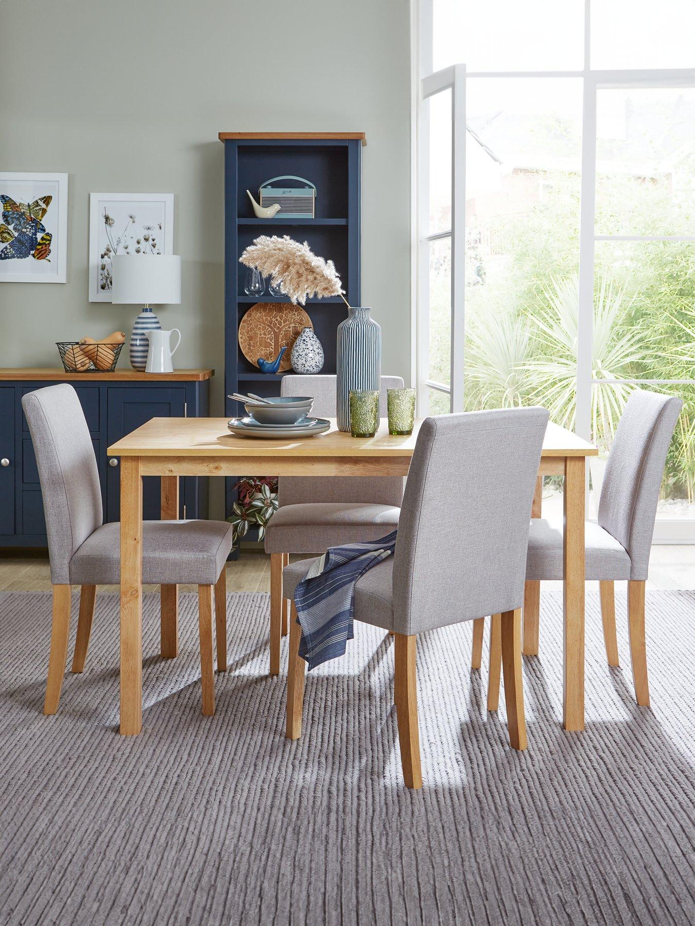 Dining table and on sale 4 fabric chairs