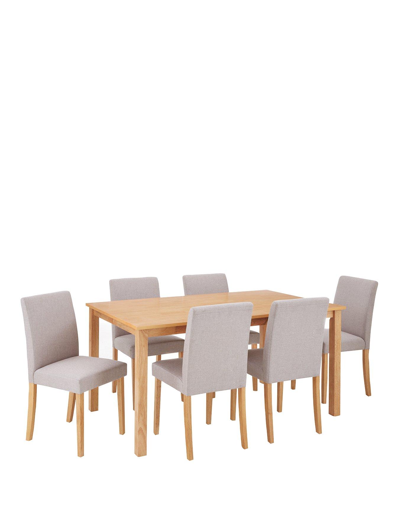 Dining table deals 6 chairs grey