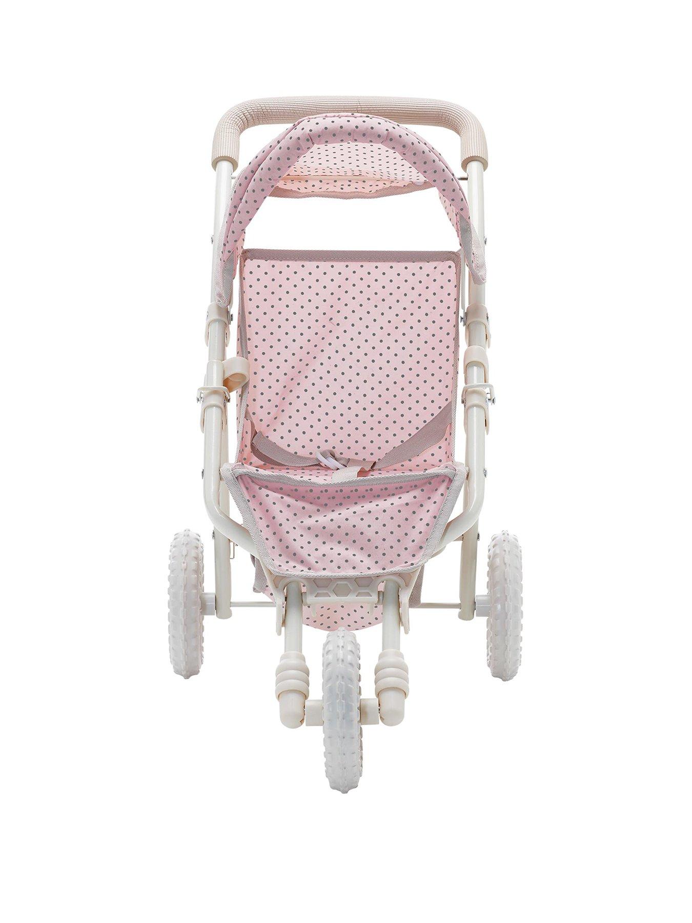 Olivia s Little World Polka Dots Princess Baby Doll Jogging Stroller Pink Grey