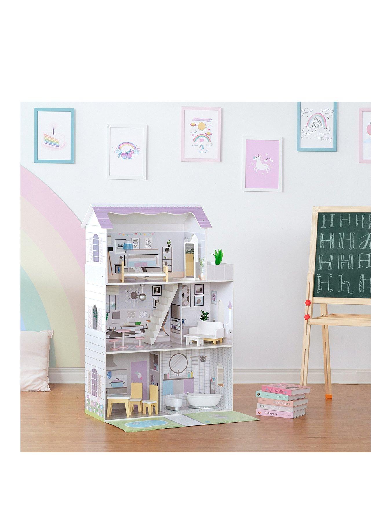 Image 1 of 7 of Teamson Kids Olivia's Little World&nbsp;- Lavender Handcrafted Grand Dollhouse and Accessories