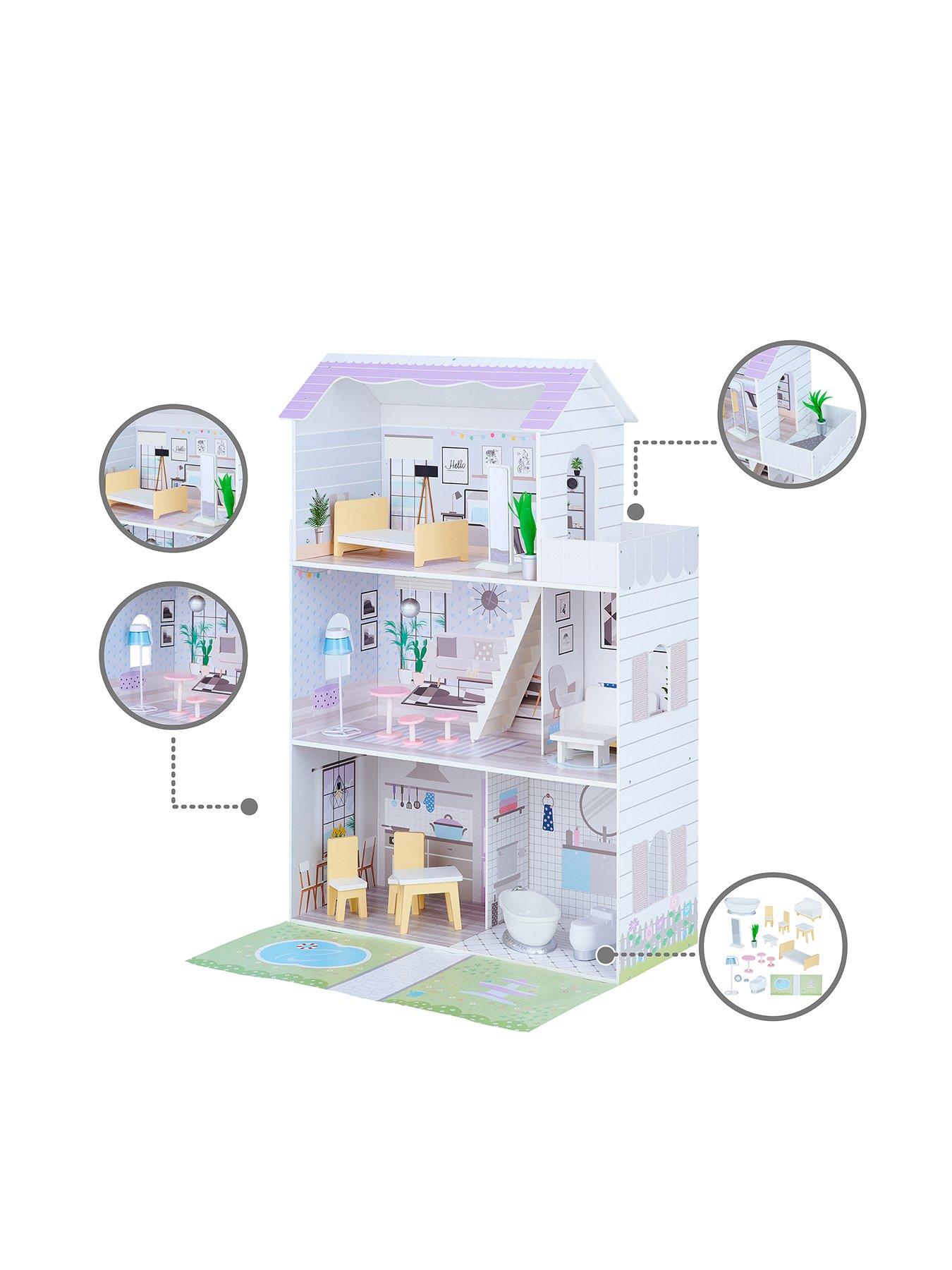 Image 3 of 7 of Teamson Kids Olivia's Little World&nbsp;- Lavender Handcrafted Grand Dollhouse and Accessories
