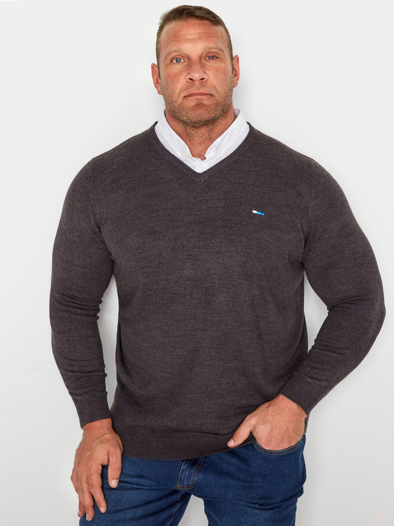 Mock v shop neck knit mens