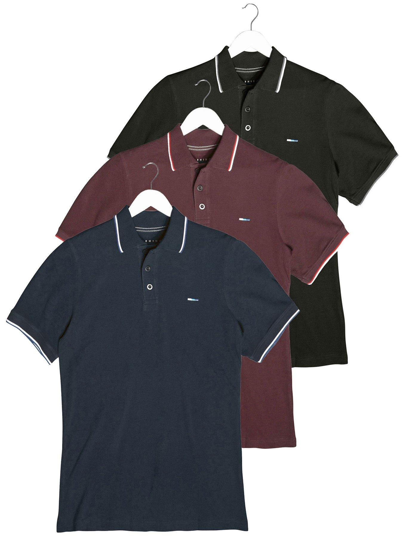 badrhino-badrhino-3-pack-short-sleeve-tipping-polo-shirt-multi