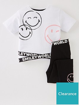 the-smiley-company-girls-smiley-world-crop-top-and-legging-set-black