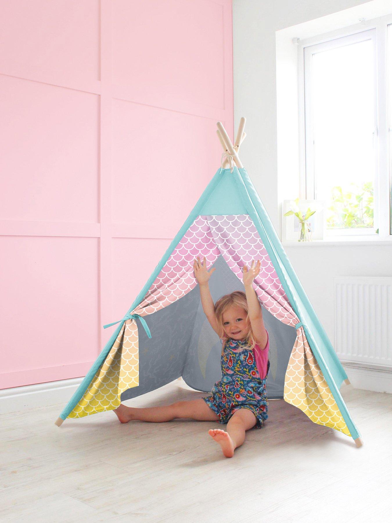 Image 2 of 6 of rucomfy Kids Teepee Play Tent - Mermaid Tail