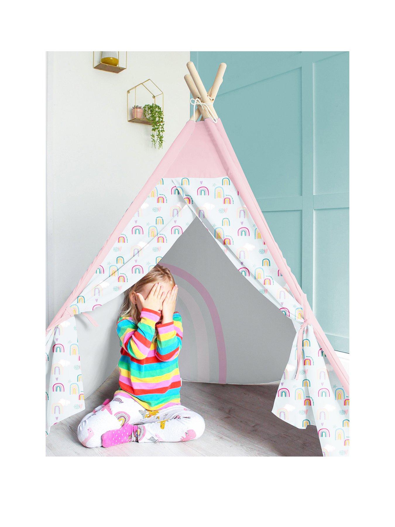 Image of rucomfy Kids Teepee Play Tent - Rainbow Sky