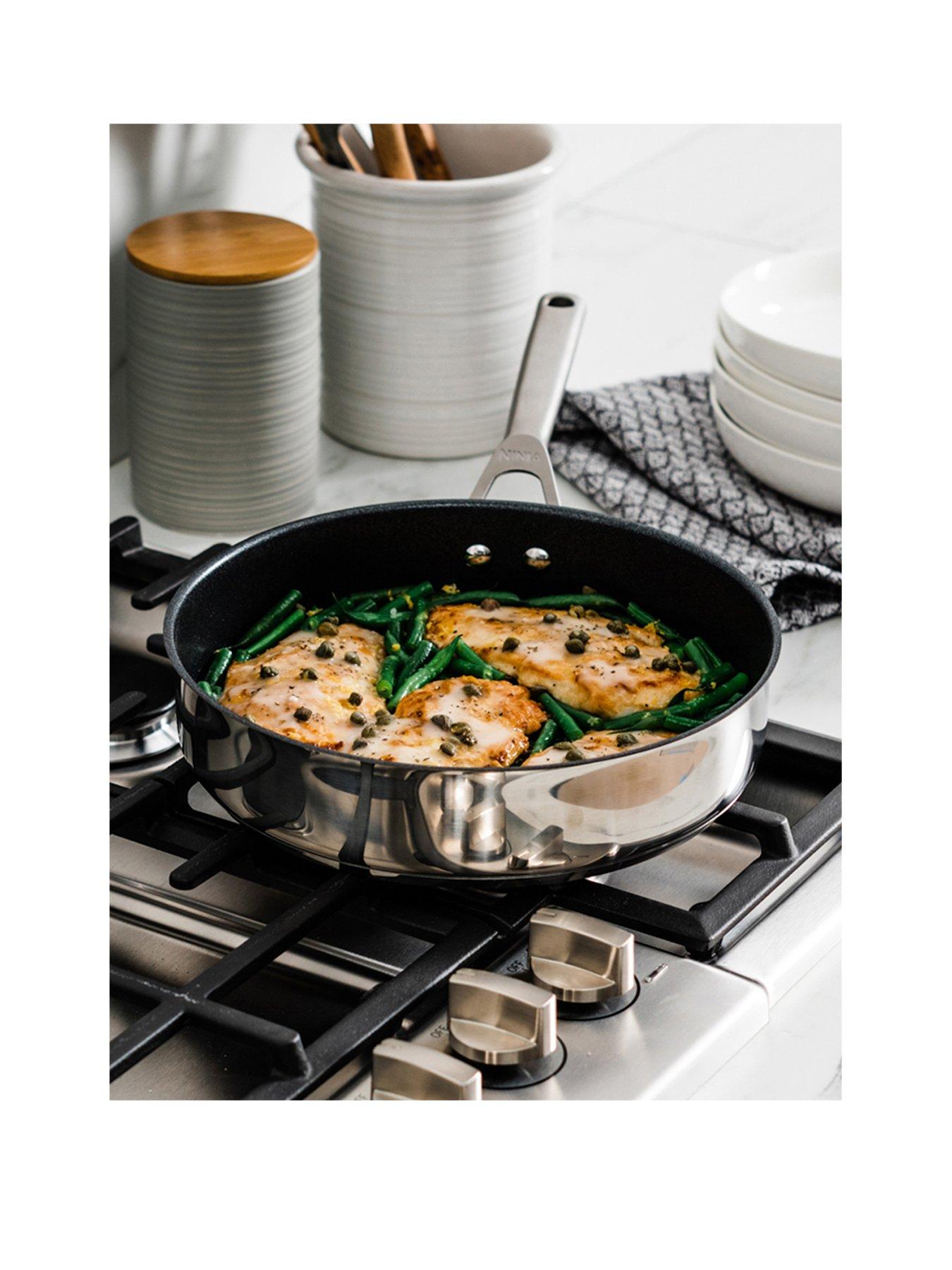 ninja-foodi-zerostick-26cm-sauteacute-pan-non-stick-stainless-steel-c60126uk