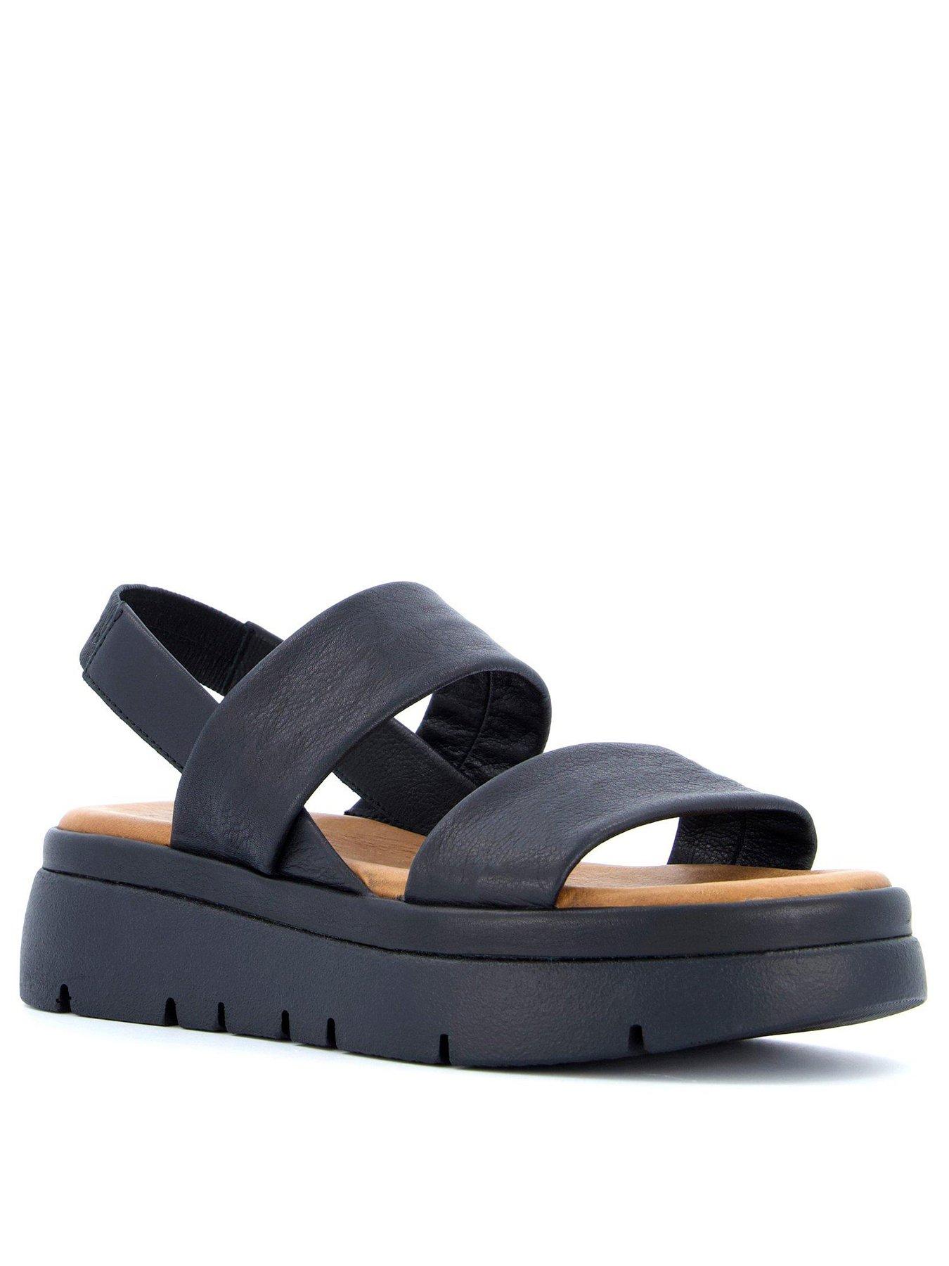 Dune London Location Leather Soft Volume Memory Foam Sandal