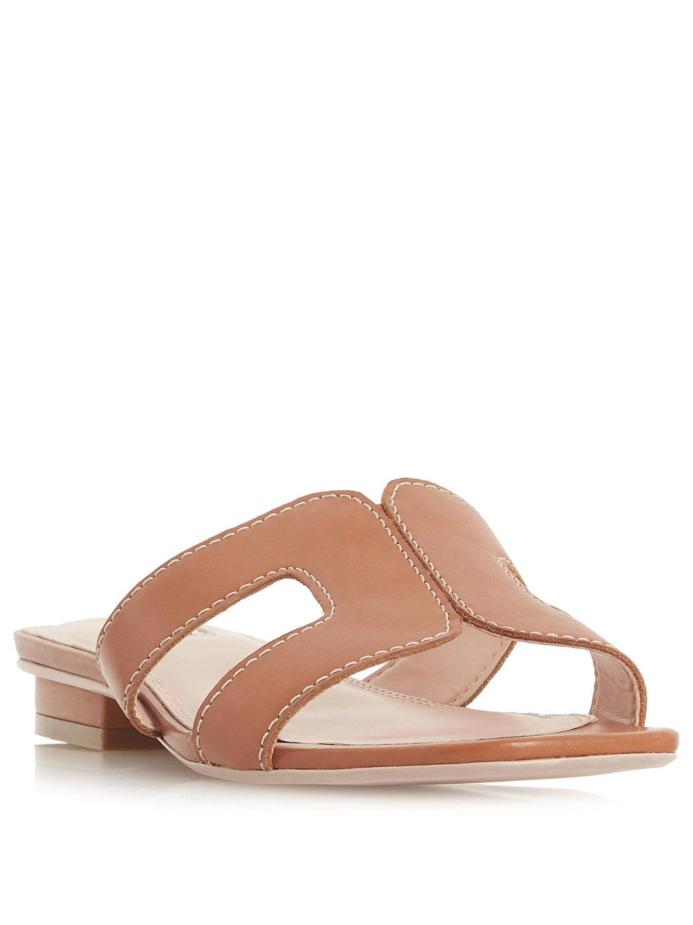 Dune tan leather store sandals