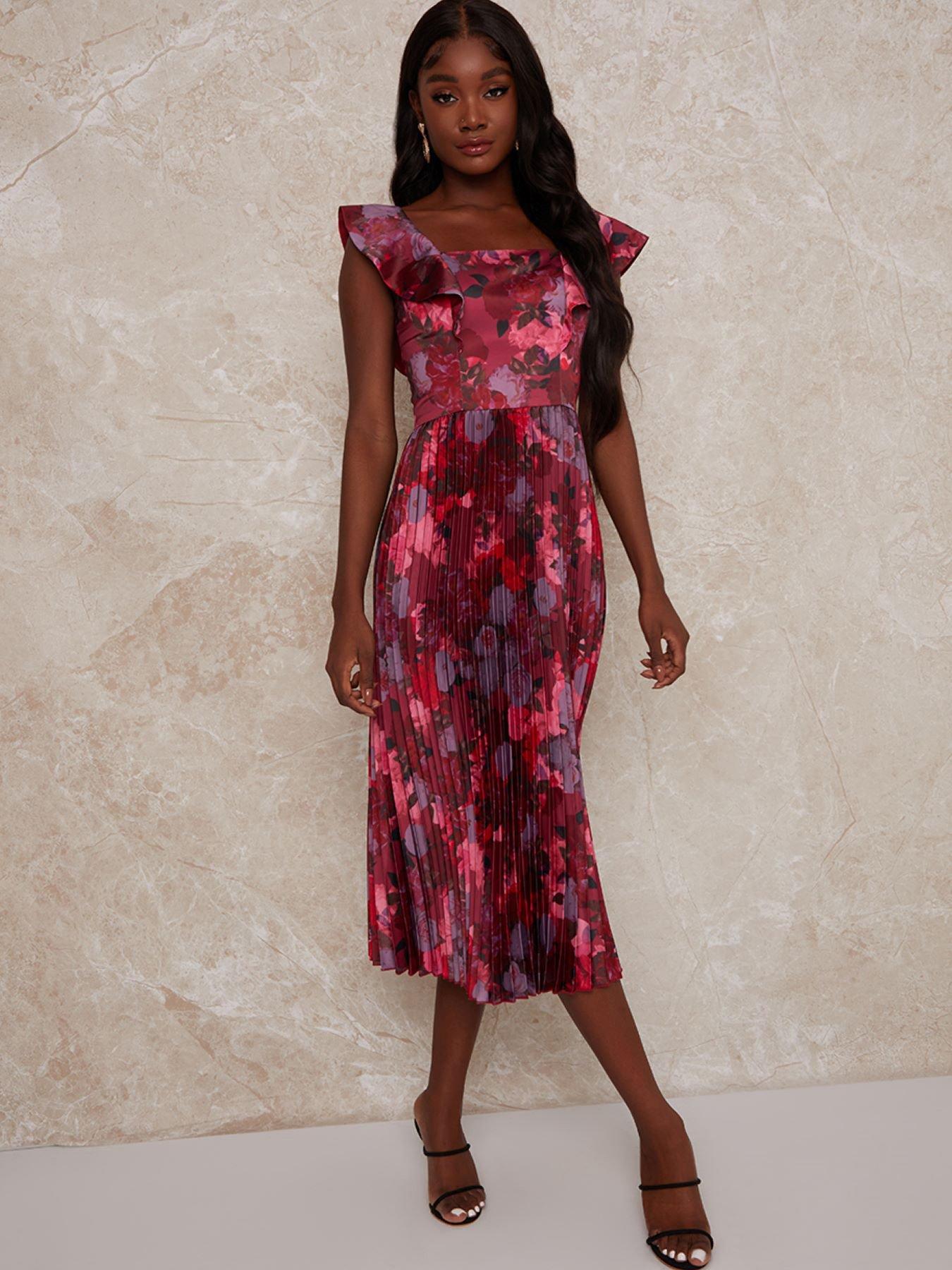 Flower midi outlet dress