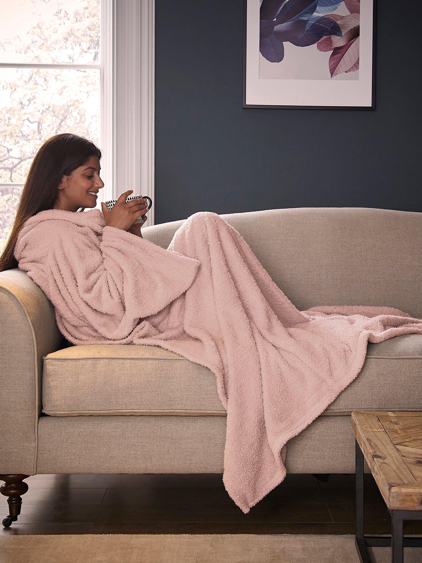 undefined Snugsie 2-in-1 Wearable Blanket with Sleeves - Blush Pink