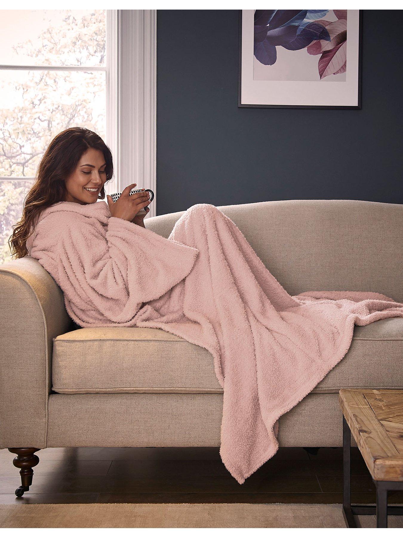 Image 1 of 7 of Silentnight Snugsie 2-in-1 Wearable Blanket with Sleeves - Blush Pink