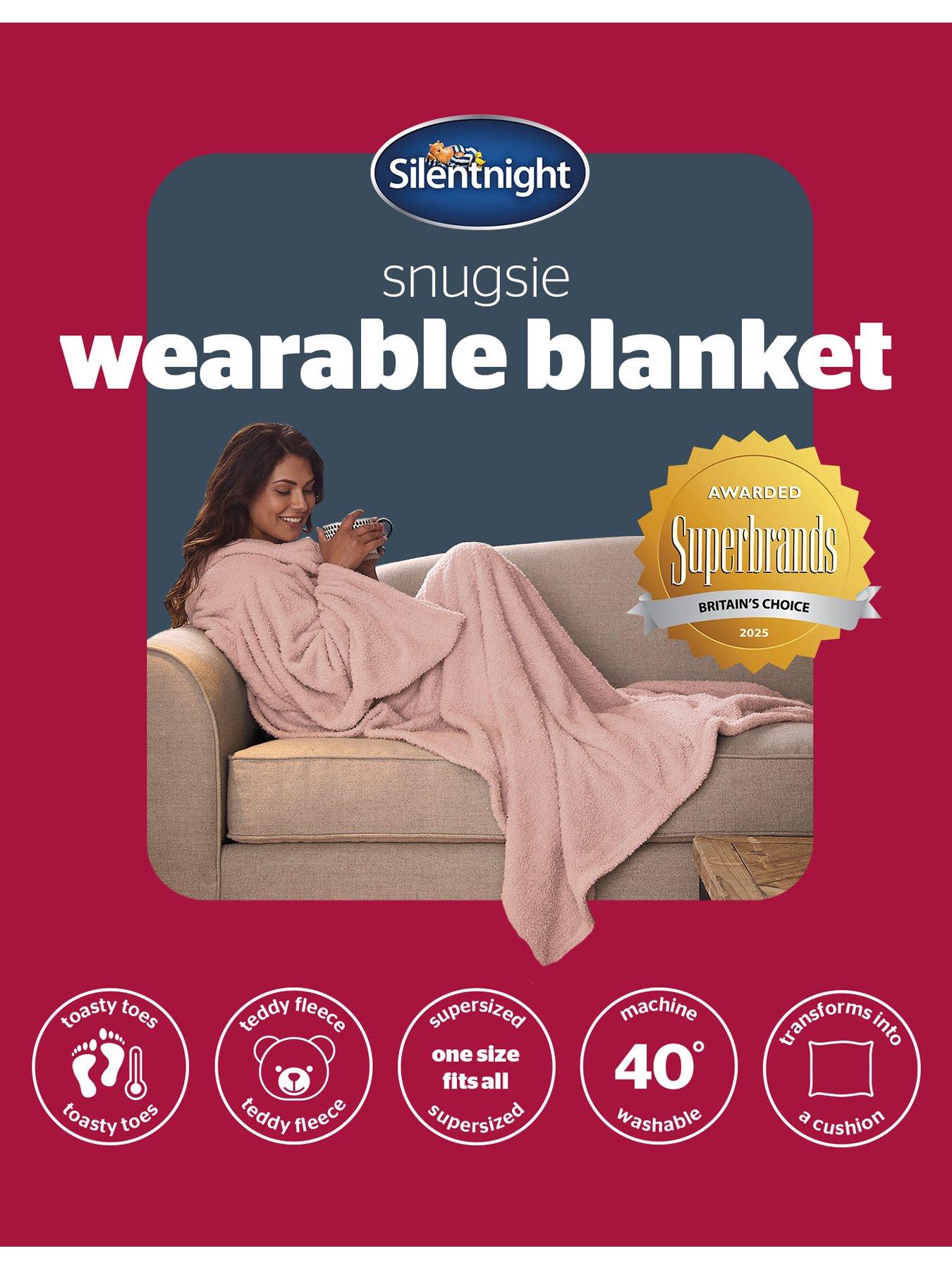 Image 7 of 7 of Silentnight Snugsie 2-in-1 Wearable Blanket with Sleeves - Blush Pink