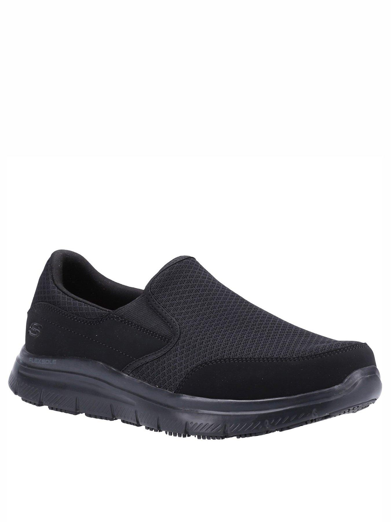 Skechers Work Flex Advantage Wide Fit Slip-On Trainers - Black