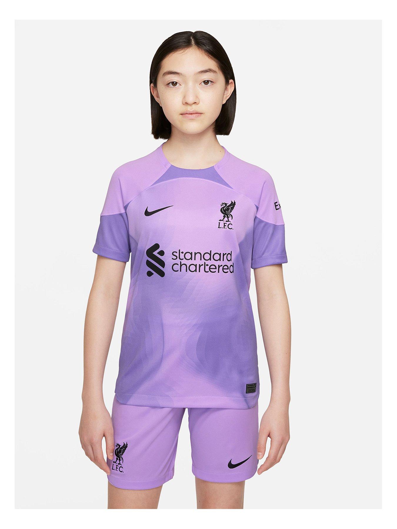 Nike Liverpool Fc Junior 22/23 Home Goalkeeper Short Sleeved Shirt - Purple