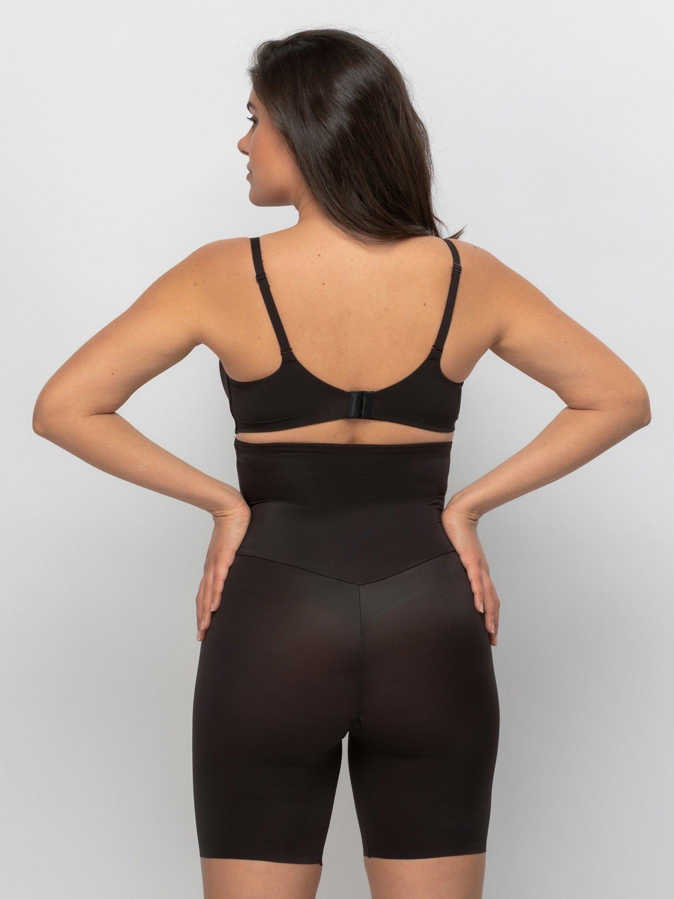 Image 2 of 3 of Maidenform Firm Foundations Hi Waist Thigh Slimmer - Black