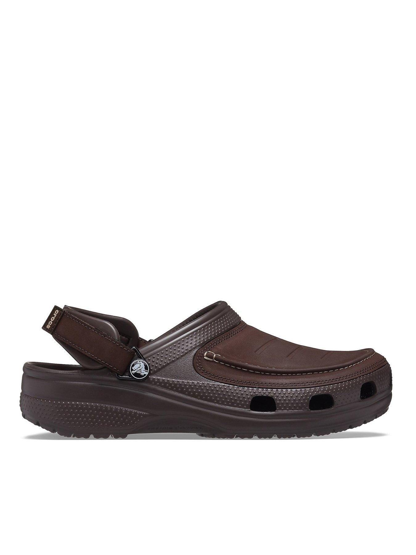 Mens black leather discount crocs