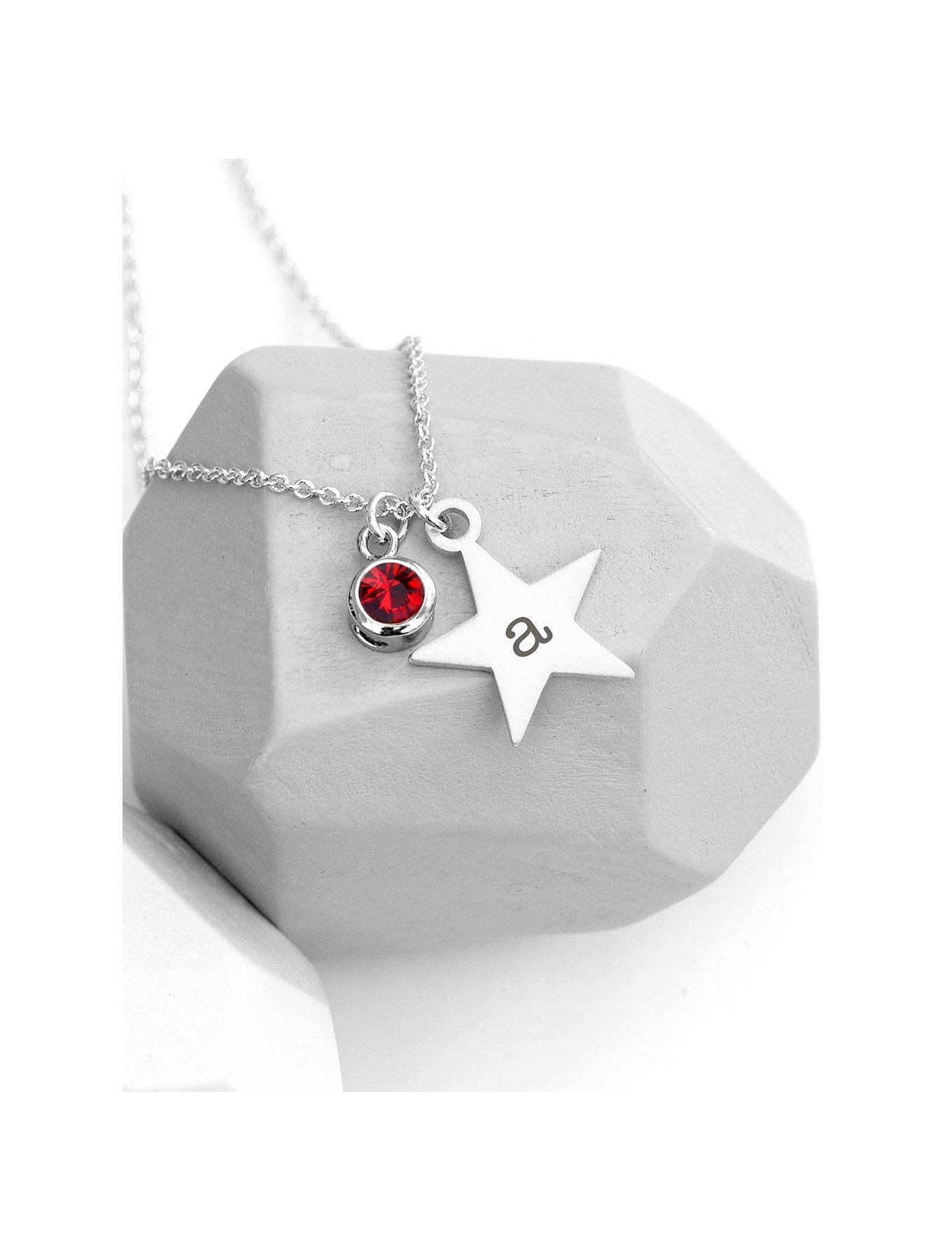 treat-republic-personalised-silver-star-with-birthstone-crystal-necklace