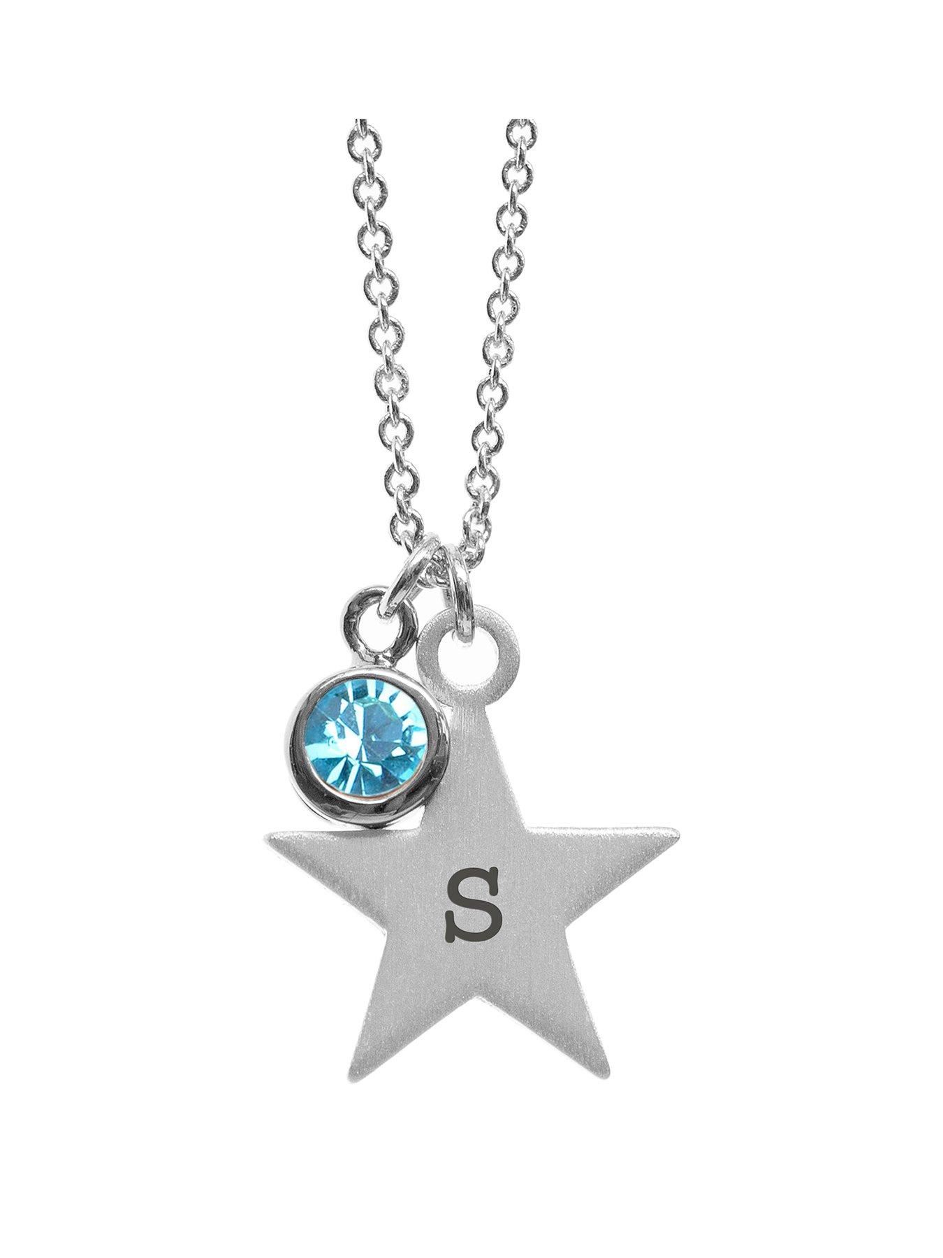 treat-republic-personalised-silver-star-with-birthstone-crystal-necklace