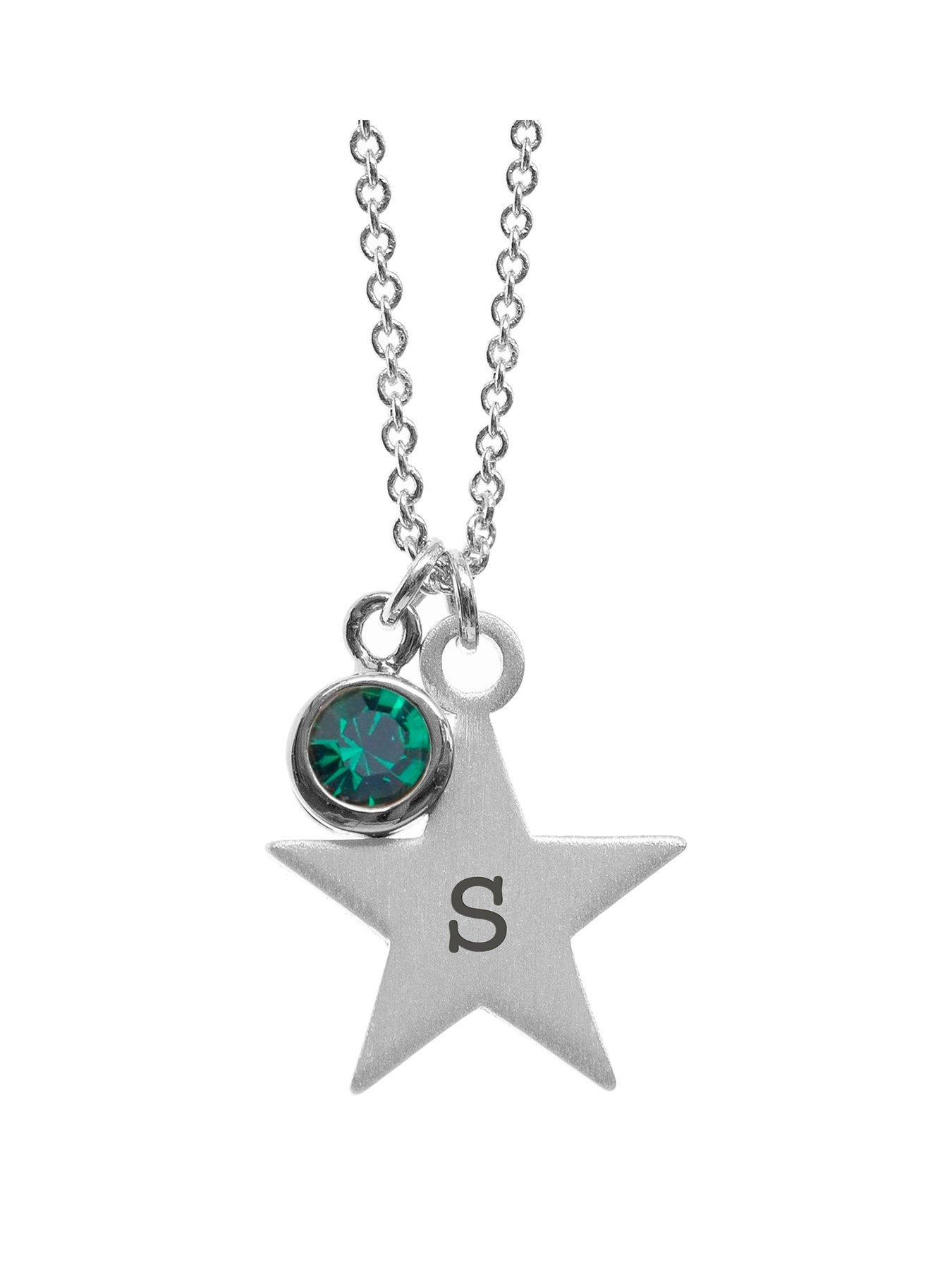 treat-republic-personalised-silver-star-with-birthstone-crystal-necklace