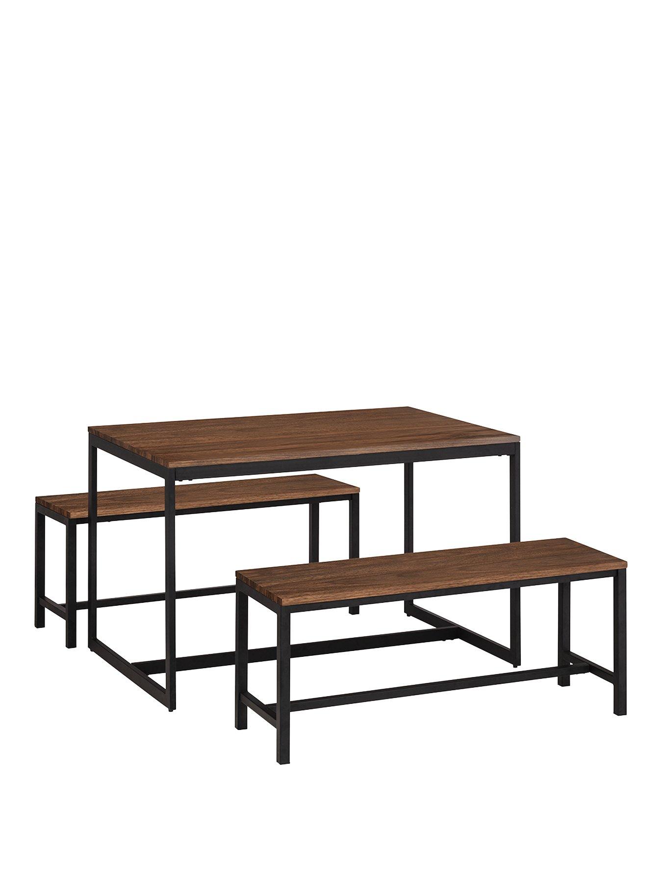 julian-bowen-tribeca-120-cm-diningnbsptable-2-tribecanbspbenches-walnut