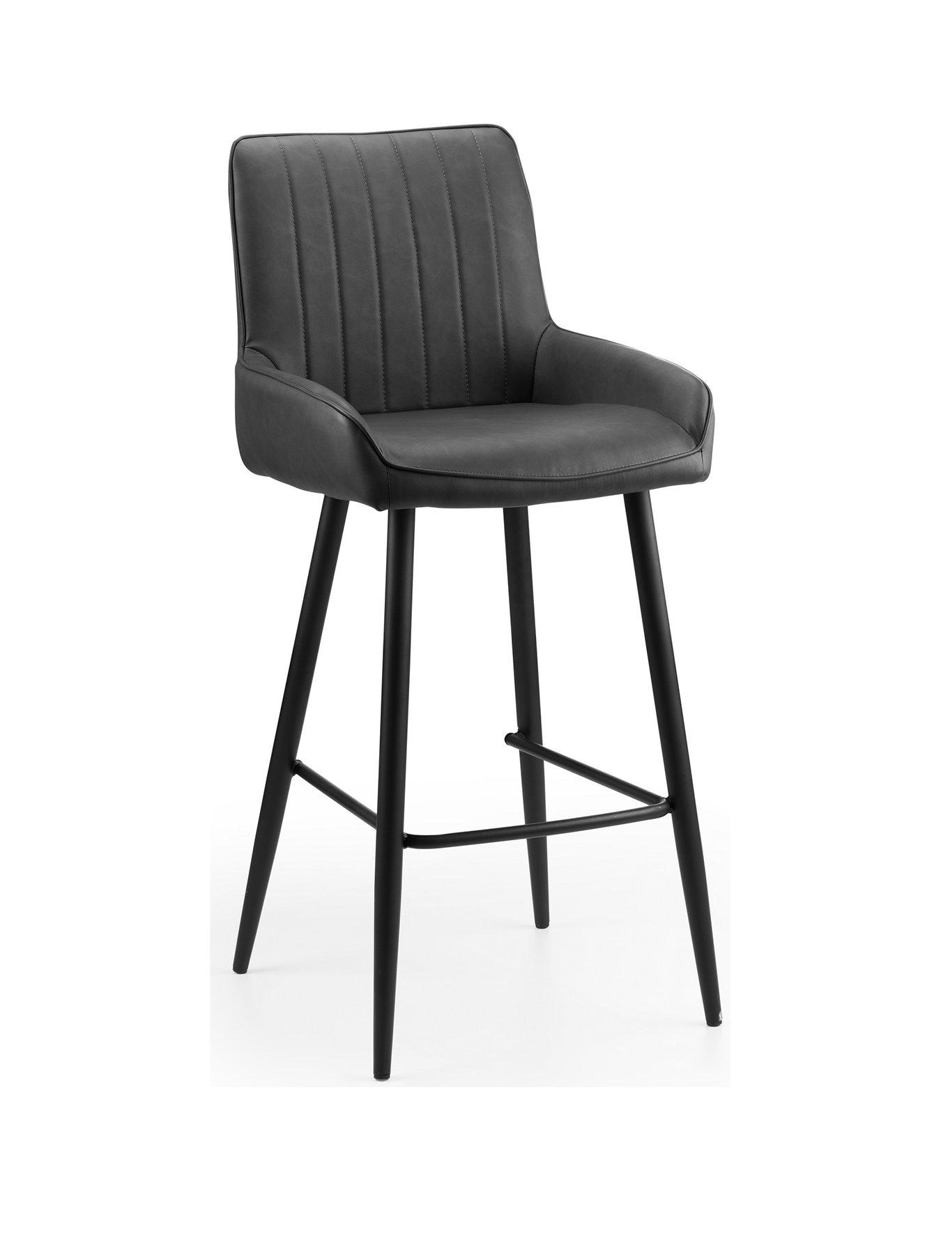 julian-bowen-soho-faux-leather-barstool-blackstillFront