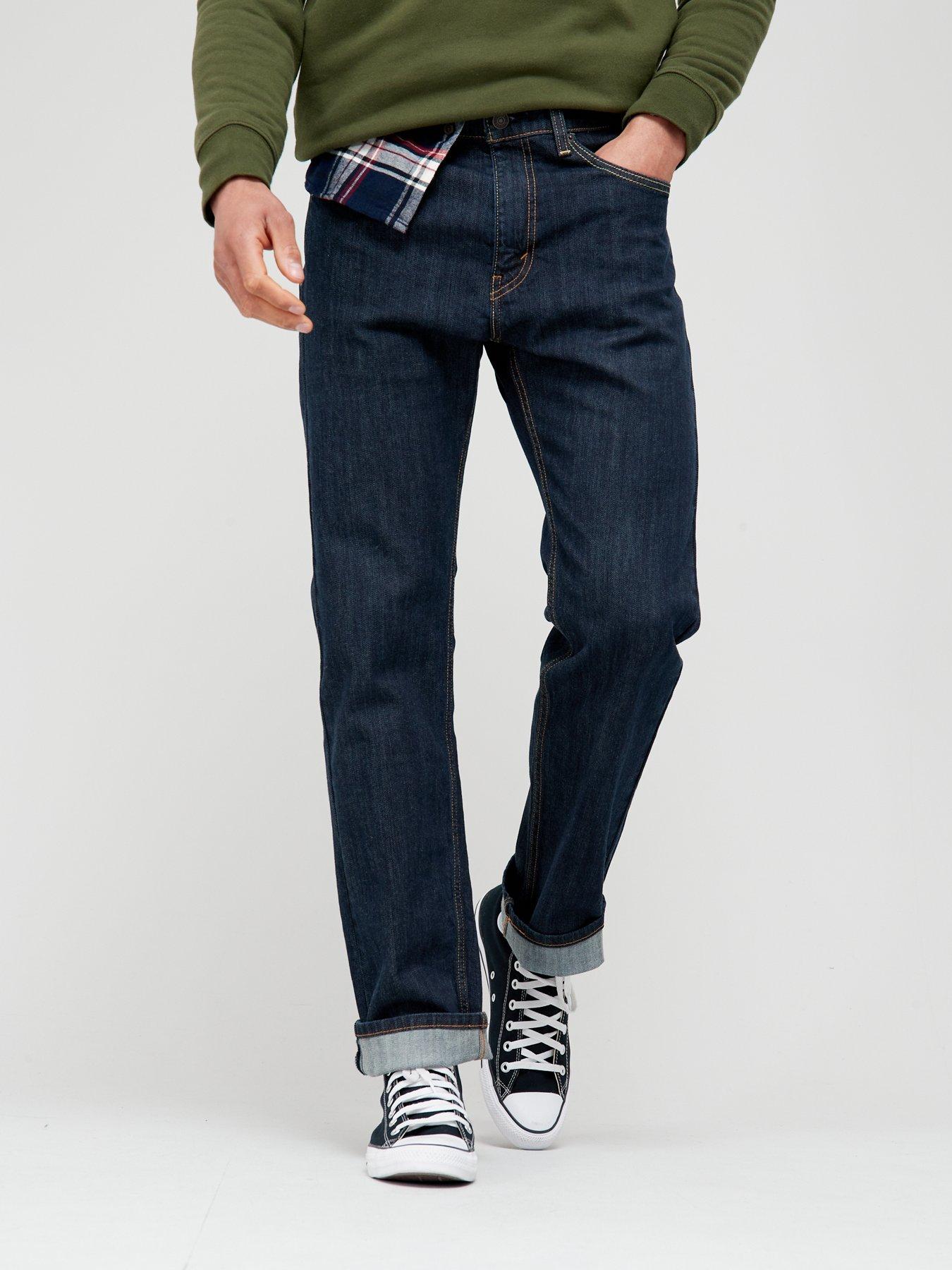 Image 1 of 4 of Levi's 505 Regular Fit Jeans - Dark Rinse - Dark Blue