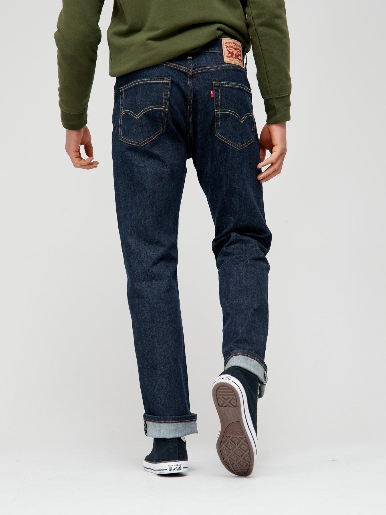 Mens levi 505 clearance straight leg jeans uk