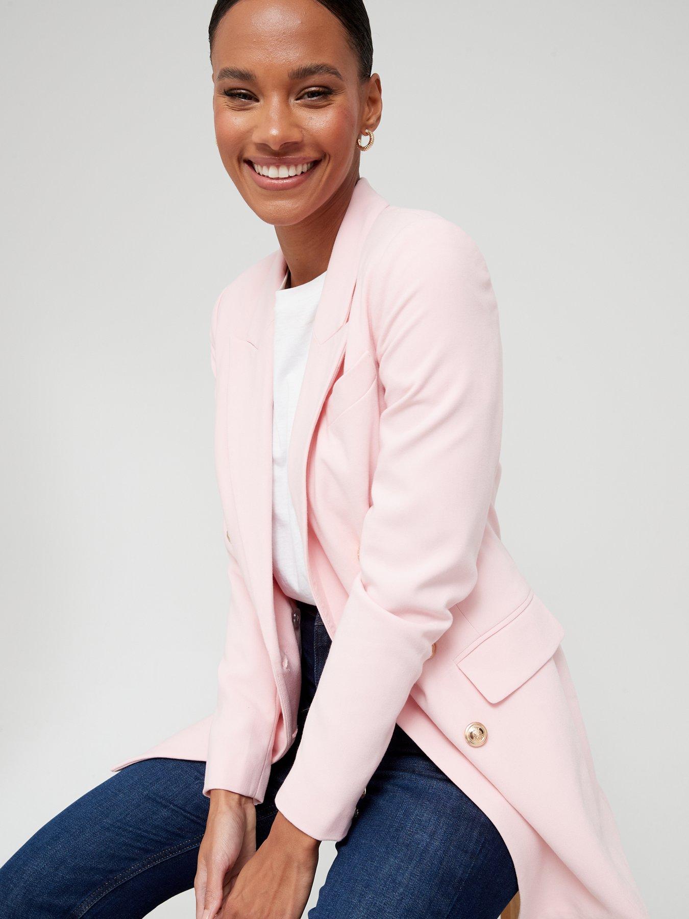V by Very Longline Military Jacket Pink Very Ireland