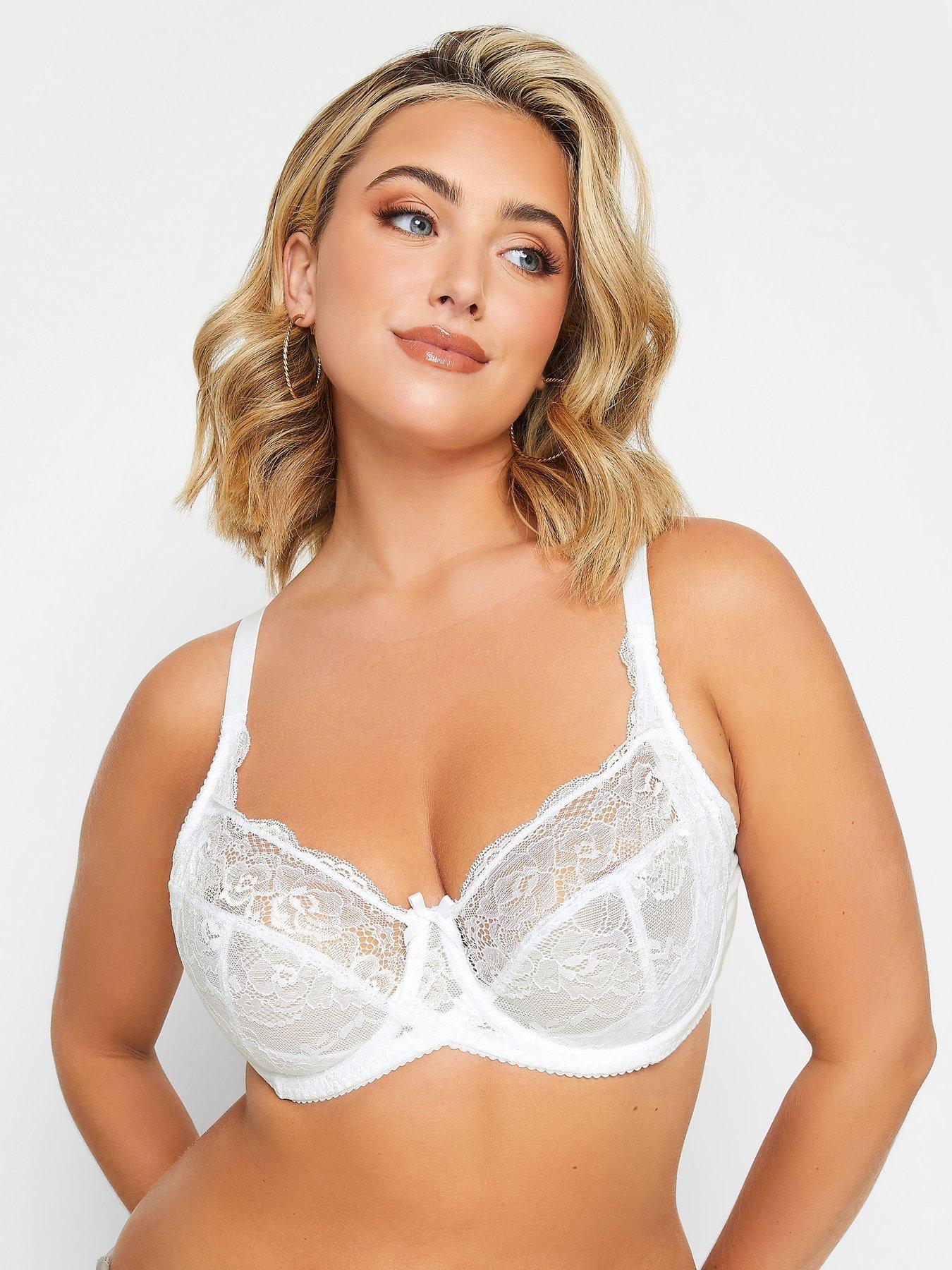 Buy White Recycled Lace Full Cup Comfort Bra - 44E, Bras