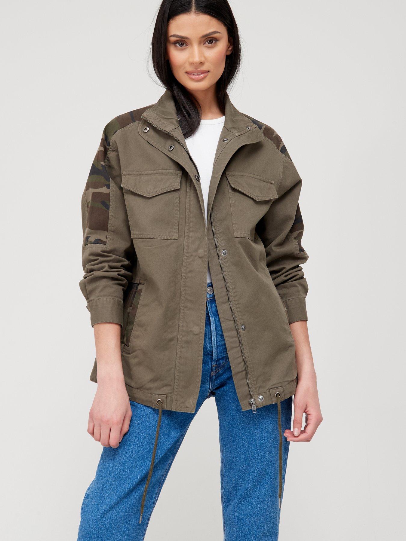 V by Very Camo Trim Cotton Utility 