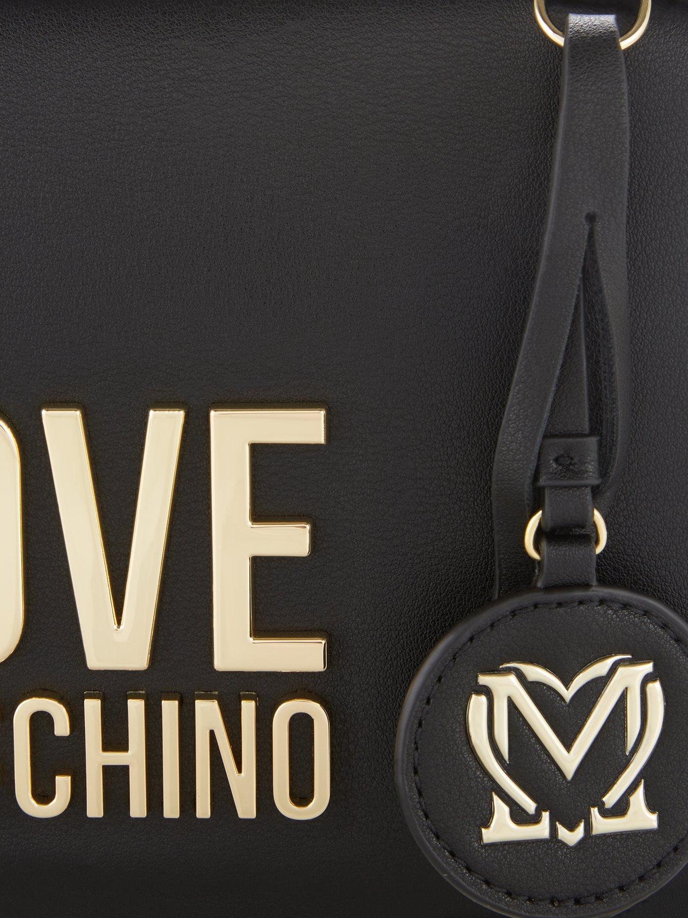 Moschino leather logo shoulder bag hotsell