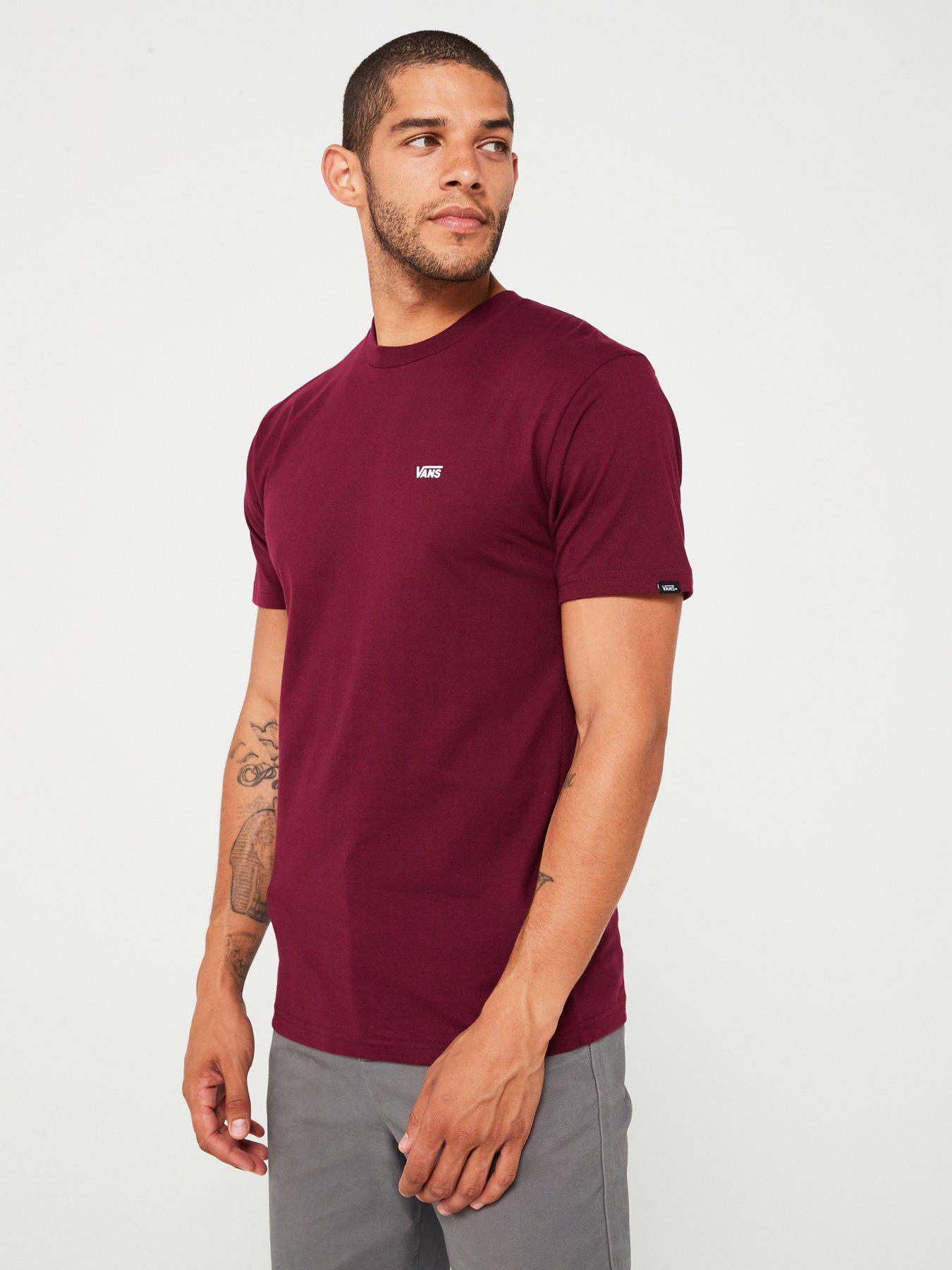 undefined Men's Left Chest Logo T-Shirt - Burgundy