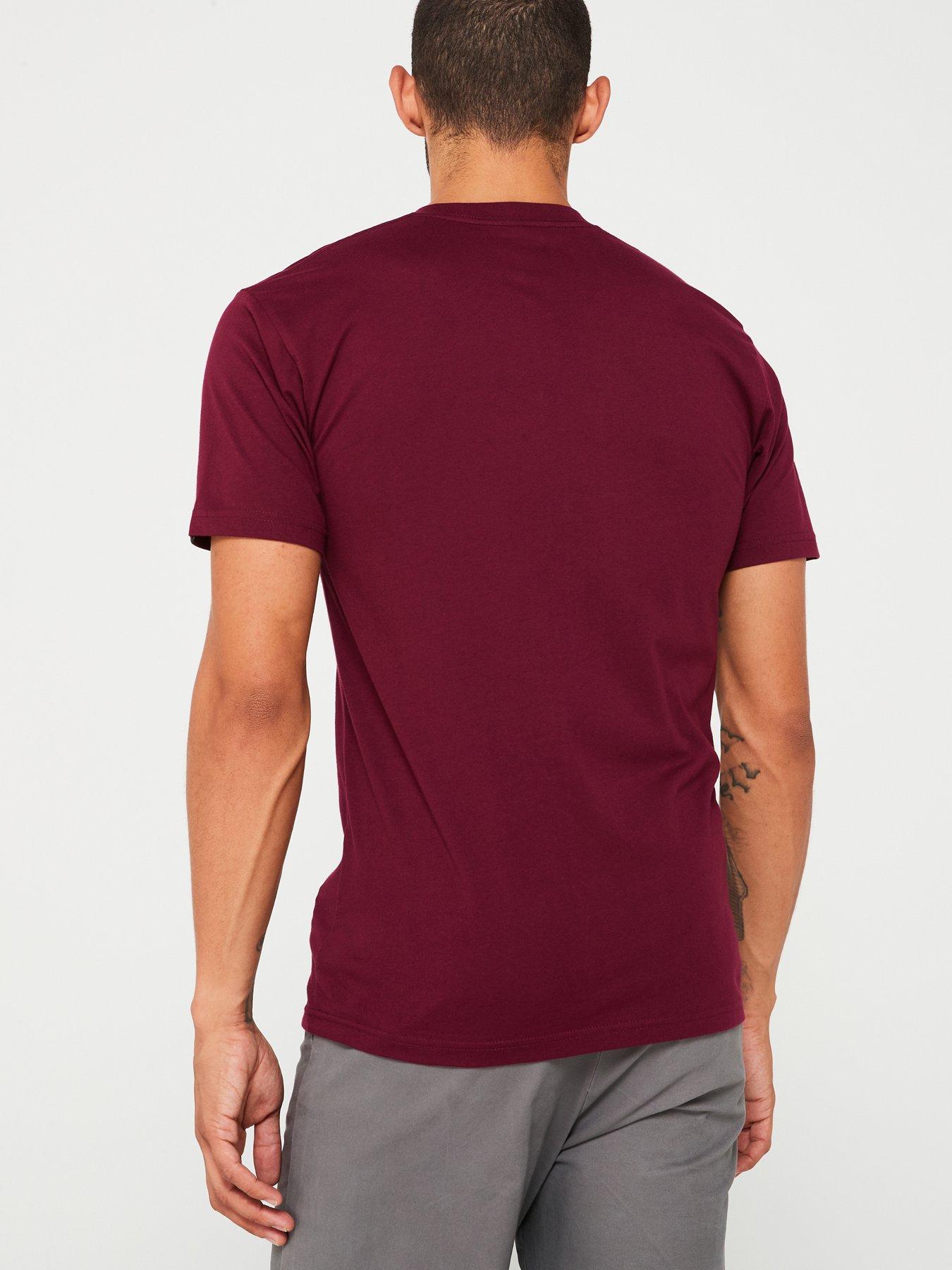 Vans Men s Left Chest Logo T Shirt Burgundy Very Ireland