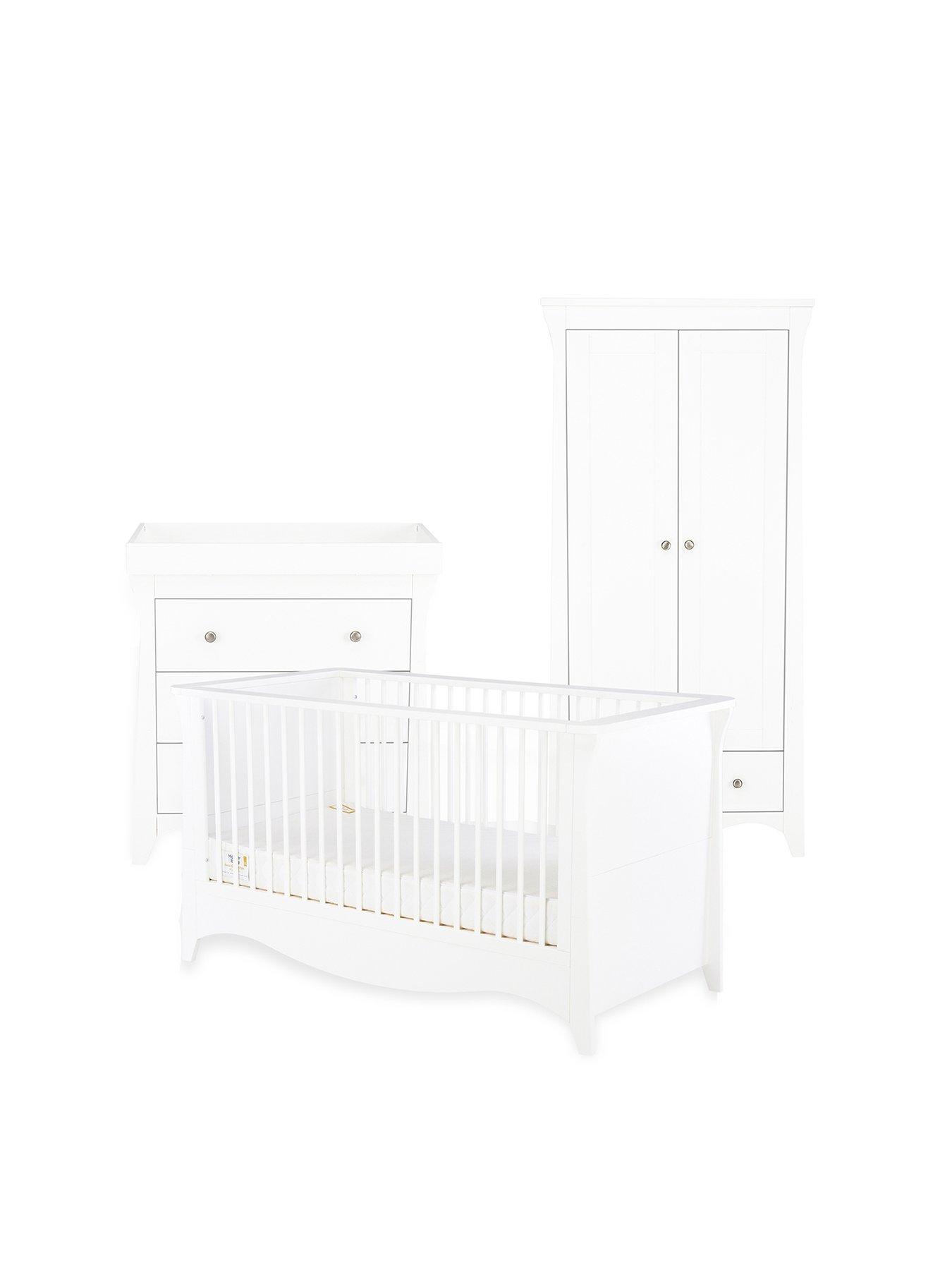 Image 2 of 6 of CuddleCo Clara 3 Piece Nursery Furniture Set - White