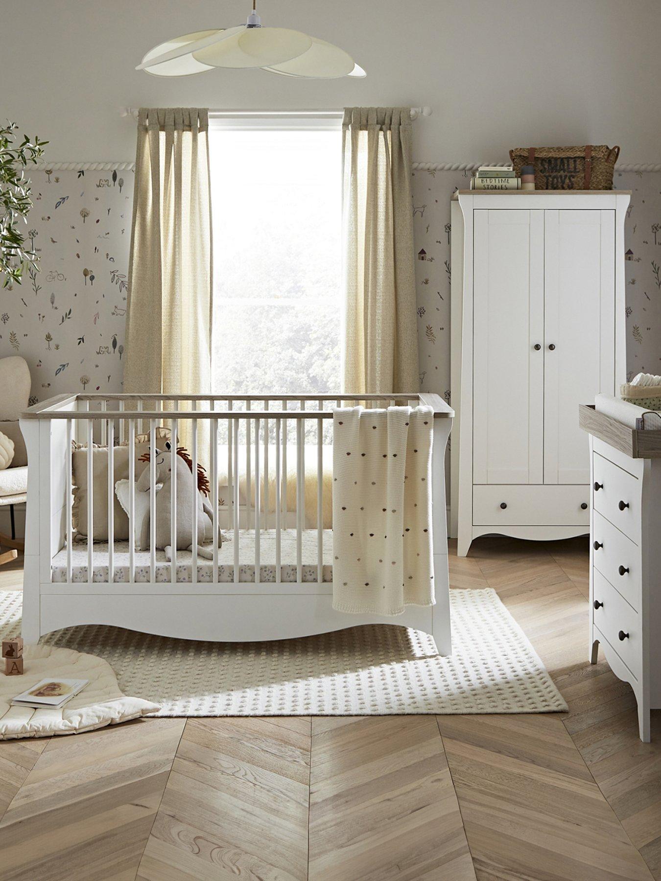 undefined Clara 3 Piece Nursery Furniture Set- White  &  Ash