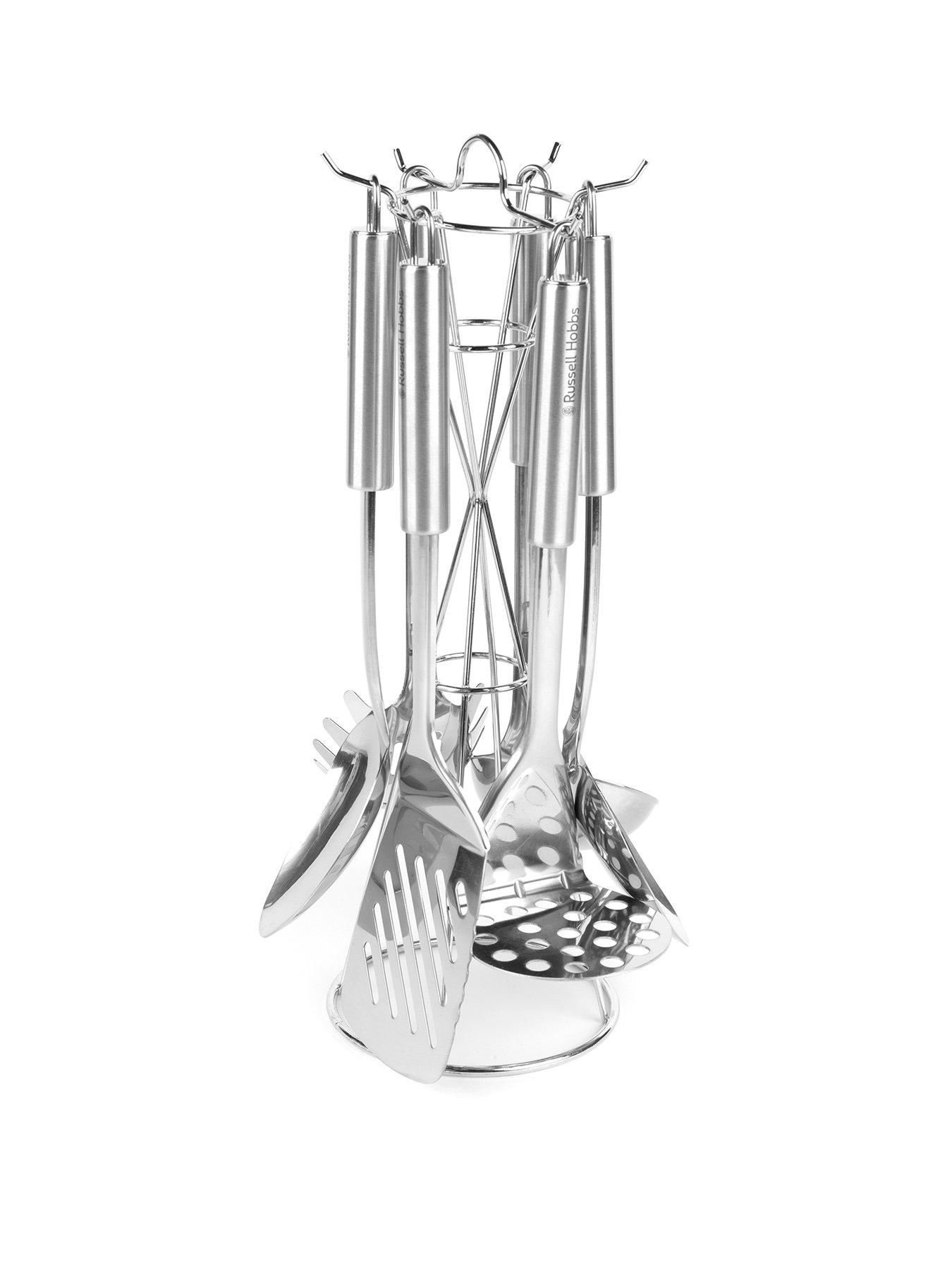 Russell Hobbs 6 Piece Stainless Steel Kitchen Utensil Set With Stand