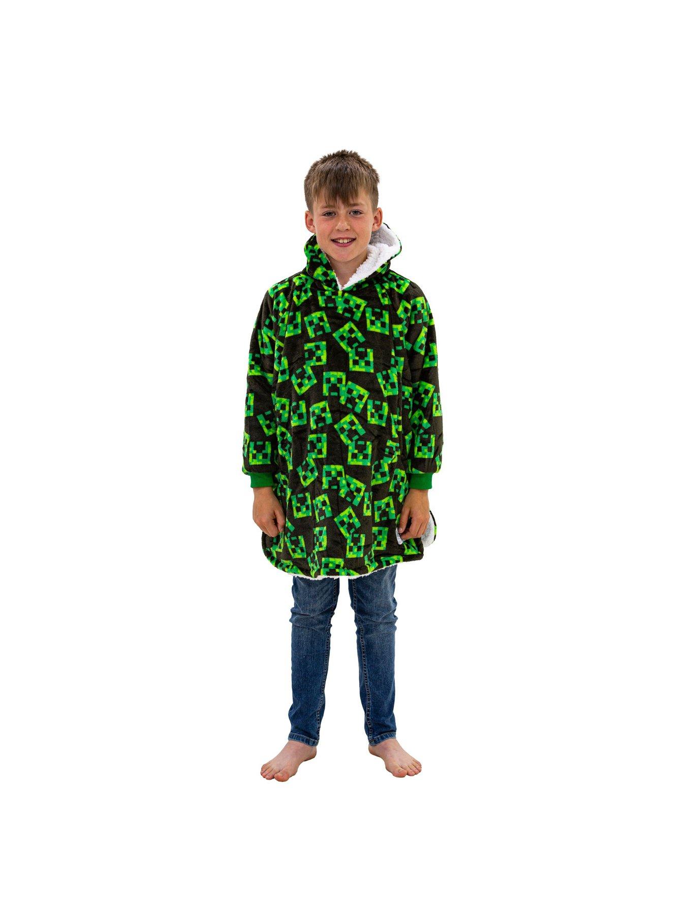 Image 4 of 6 of Minecraft Kids Hugzee Wearable Fleece Hoodie Medium - Black