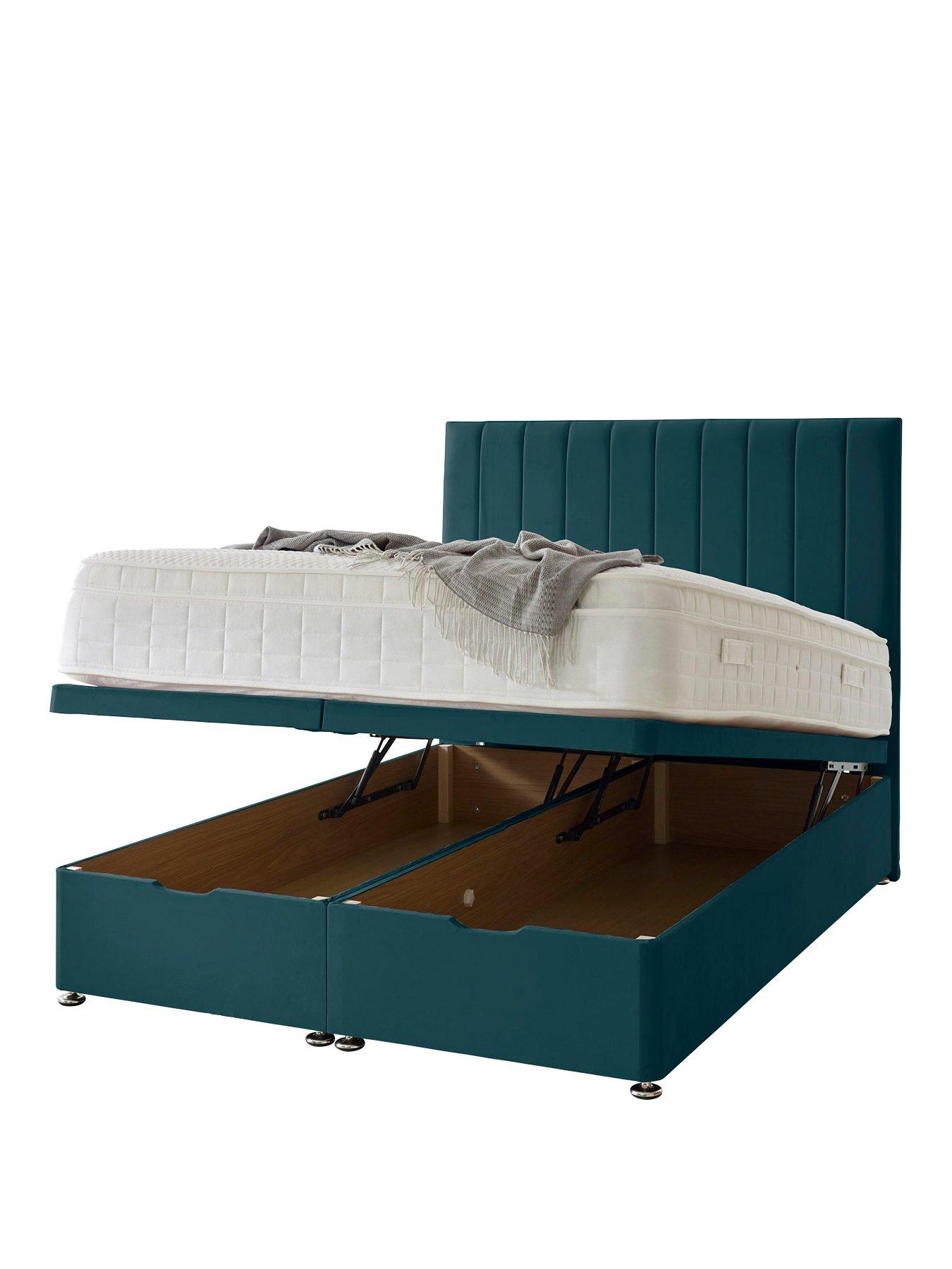 Shire Beds Liberty 1000 Pocket Memory Mattress and Upholstered Ottoman Divan Base Bed Set (Headboard sold separately) - FSC® Certified