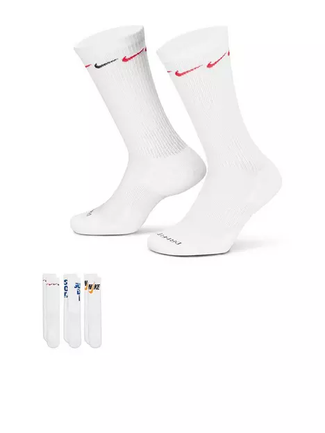 prod1091463682: 3 Pack of Train Everyday Cushioned Graphic Socks - White/Multi