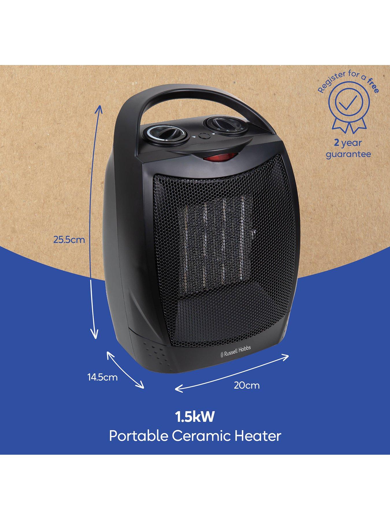 Image 3 of 6 of Russell Hobbs Black 1.5KW Ceramic Heater