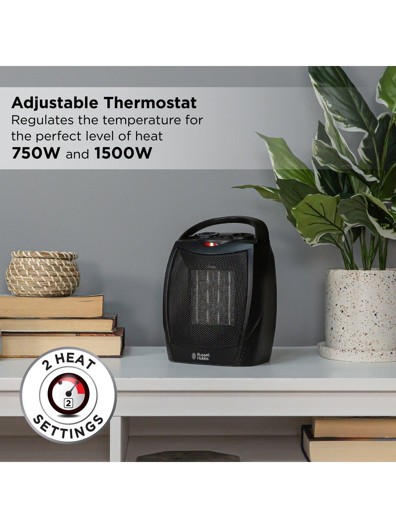 Image 5 of 6 of Russell Hobbs Black 1.5KW Ceramic Heater