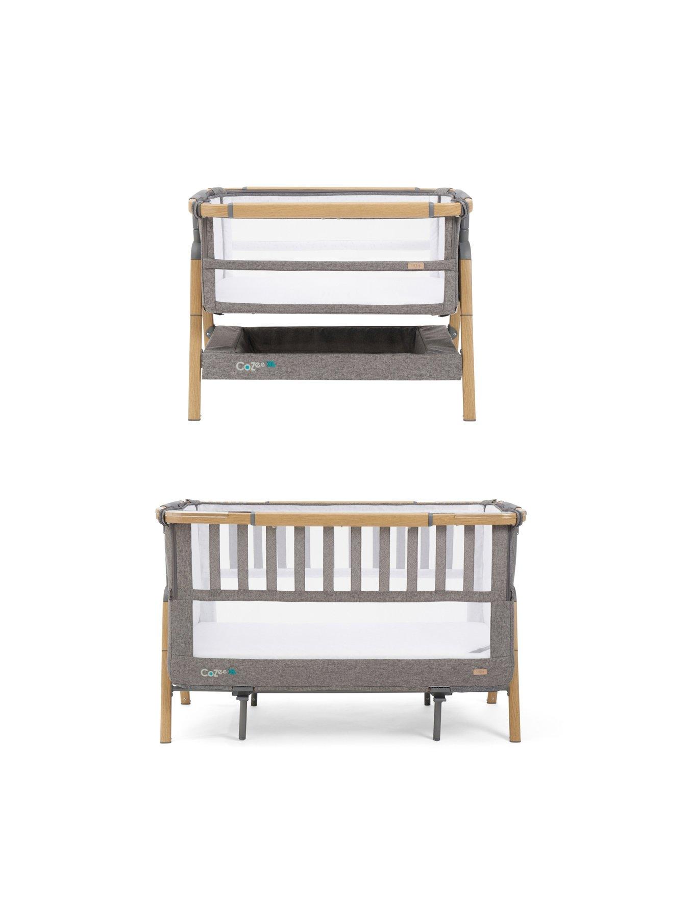 tutti-bambini-cozee-xl-bedside-crib-amp-cot-oak-charcoalfront