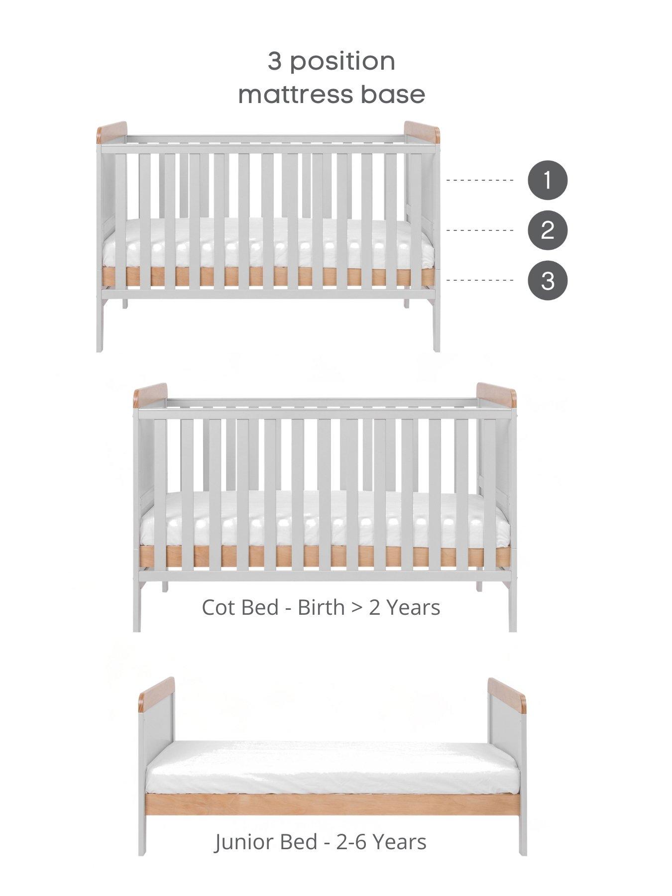 Tutti Bambini Rio Cot Bed with Cot Top Changer & Mattress - Dove Grey ...