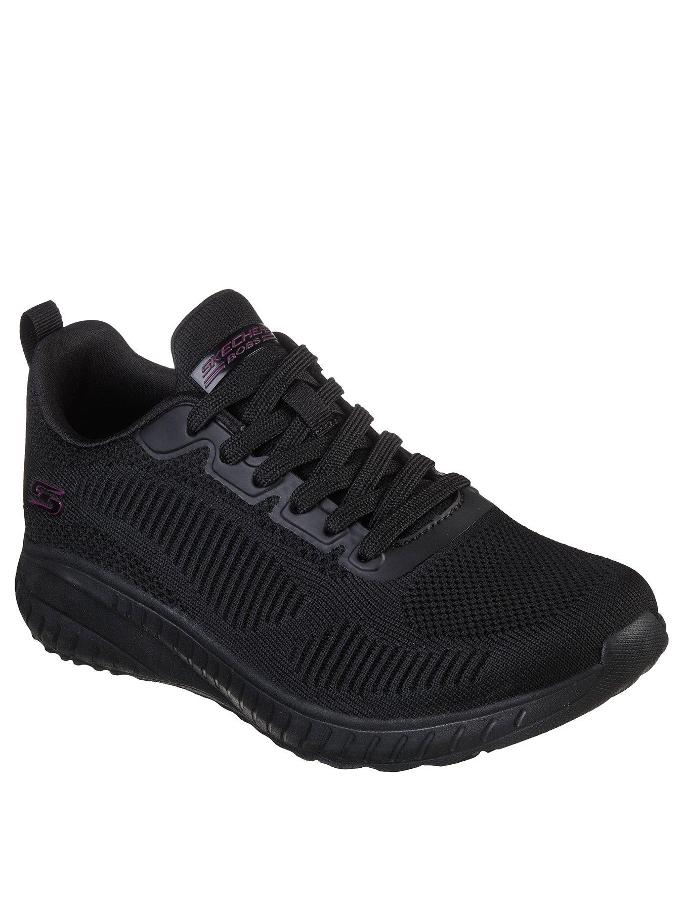 Skechers Bobs Squad Chaos Knitted Trainer - Black